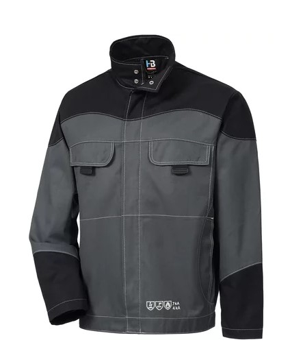 HB-Strlichtbogenschutz-Arbeitsblouson, 2-lagig, 450 g/m, grau/schwarz