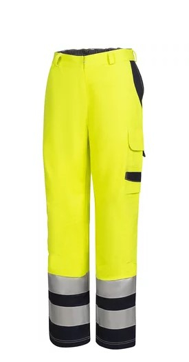 HB-Damen-Störlichtbogenschutz-Bundhose Kl.1, 4KA, 275 g/m², fluoreszierendgelb/ navy