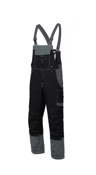 HB-Strlichtbogenschutz-Latzhose, 7kA/4kA, teilweise 2-lagig, schwarz/dunkelgrau
