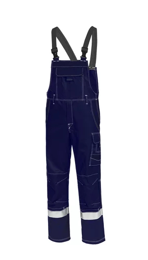 HB-Strlichtbogenschutz-Latzhose, 4kA, Kontrastnhte in Rohweis, navy