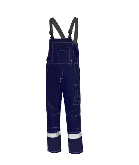 HB-Strlichtbogenschutz-Latzhose, 7kA/4kA, Kontrastnhte in Rohwei, navy