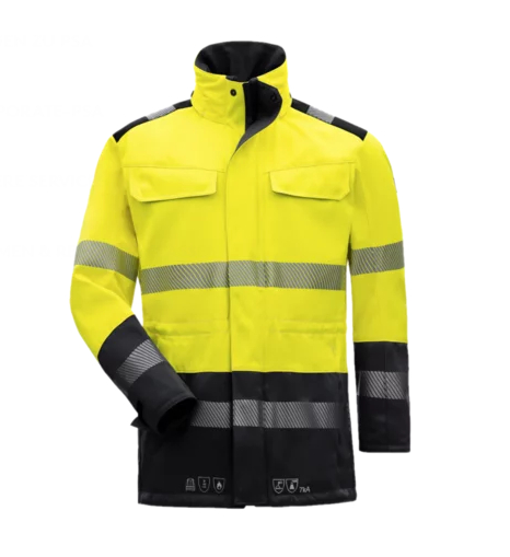 HB-Strlichtbogenschutz- Parka Kl. 2, 7KA, 320 g/m, fluoreszierendgelb/ schwarzblau