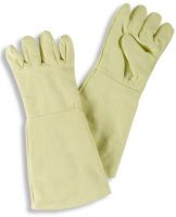 HB-Flammen-/Schweißerschutz-5-Finger-Arbeits-Handschuhe, für Kontakthitze, 400 mm lang, gelb