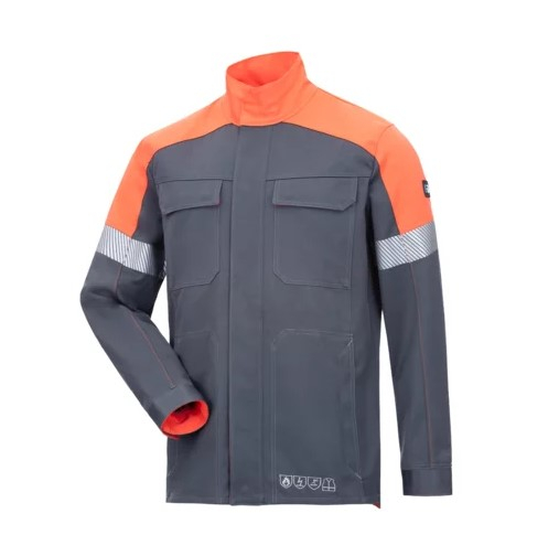 HB-Flssigmetallschutz- Jacke, Al+Fe, 340 g/m, anthrazitgrau/ reinorange