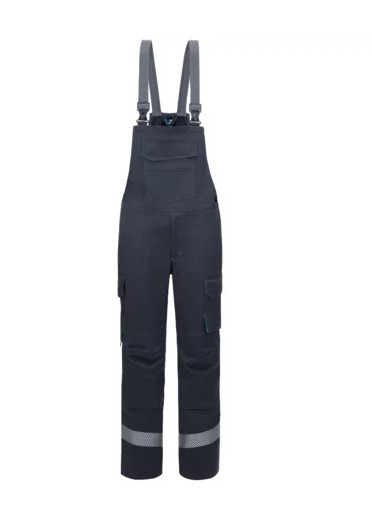 HB-Flssigmetallschutz- Latzhose, Al+Fe, 340 g/m, anthrazitgrau/ petrol