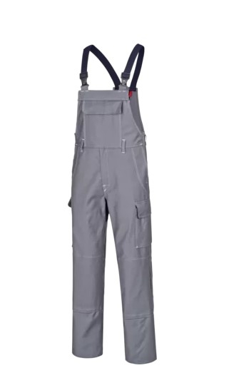 HB- Strlichtbogenschutz- Latzhose Kl.2, HB-4arc, 7kA/4kA, mittelgrau