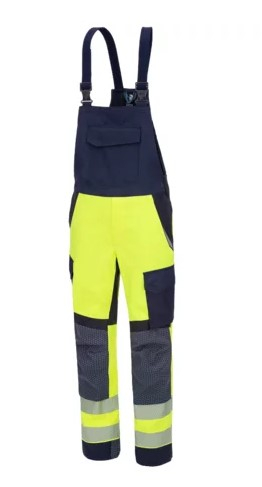 HB- Strlichtbogenschutz- Latzhose 4Energy Kl. 1, 4kA, fluor. Gelb/ dunkelblau/ navy