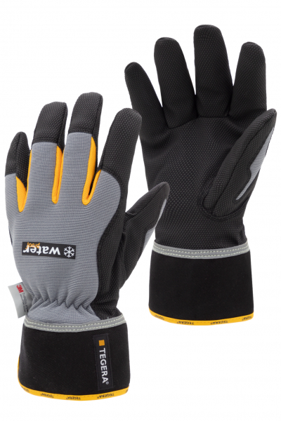 HB- Handschuh Aqua Pro, THERMO ACCESSOIRES, mittelgrau/schwarz/gelb