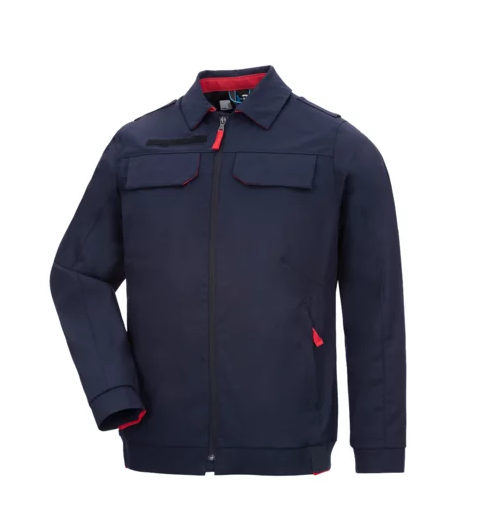 HB- Damenblouson, Flammgard BAYERN, Cotton Blend Stretch, darknavy/ rot