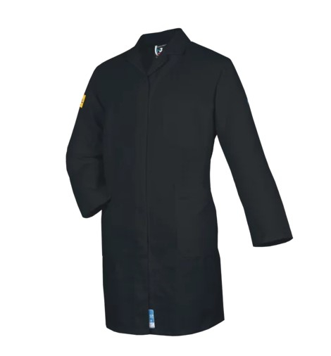 HB-ESD-Produktschutz-Herrenmantel, langarm, 130 g/m, schwarz