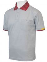 HB-ESD-Produktschutz-Herren-Poloshirt, kurzarm, 160 g/m, silbergrau/rot