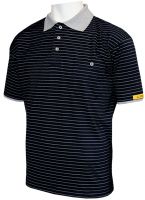 HB-ESD-Produktschutz-Herren-Poloshirt, kurzarm, 160 g/m, schwarz/silbergrau