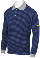 HB-ESD-Produktschutz-Herren-Poloshirt, langarm, 160 g/m, navy/silbergrau