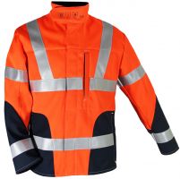 HB-Warn- und Wetter-Schutz-Softshell-Jacke, 480 g/m, warnorange-rot/schwarzblau