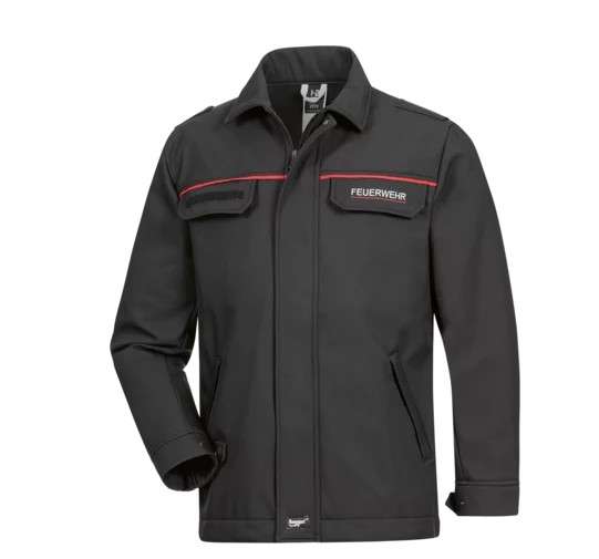 HB-Softshell-Jacke, SAARLAND, schwarz/rot