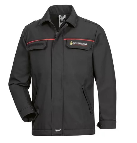 HB-Softshell-Jacke mit rotem Netzfutter, BADEN WÜRTTEMBERG, schwarz/rot