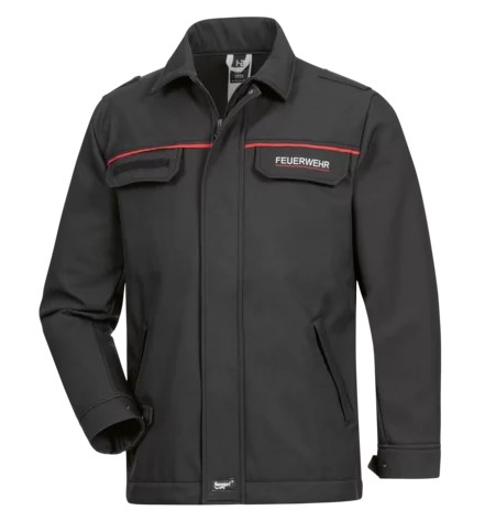 HB-Softshell-Jacke mit rotem Netzfutter, SAARLAND, schwarz/rot