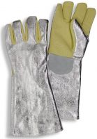 HB-Flammen-/Schweißerschutz-5-Finger-Arbeits-Handschuhe, silber/gelb
