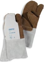 HB-Kälteschutz-3-Finger-Staplerfahrer-Arbeits-Handschuhe, weiß/braun