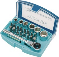 NW-Tecwerk Bit-/Steckschl�ssel-Set 24-teilig Schlitz/PH/PZD/T/Knarre/6 N�sse