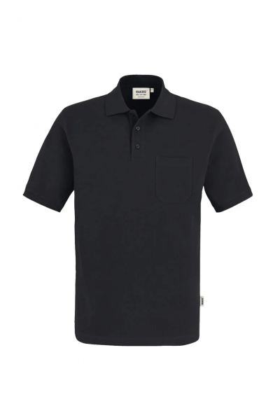 HAKRO-Pocket-Poloshirt, Arbeits-Berufs-Polo-Shirt, Top, schwarz