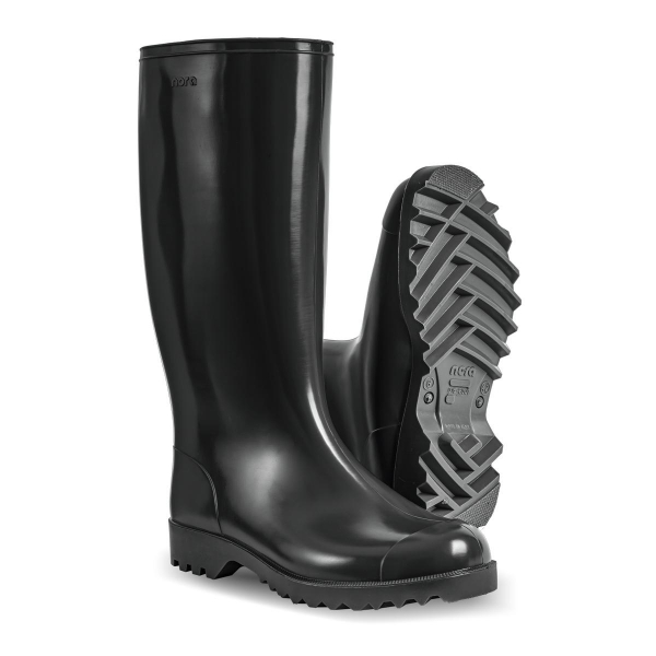 NORA-Herren-Gummi-Stiefel, Dolomit, schwarz