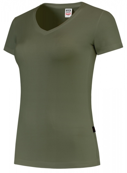 TRICORP-Damen-T-Shirts, V-Ausschnitt, 190 g/m, army