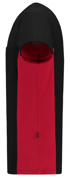 TRICORP-T-Shirt, mit Brusttasche, Bicolor, 190 g/m, black-red