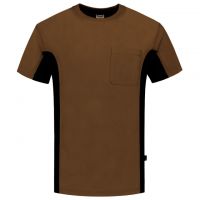 TRICORP-T-Shirt, mit Brusttasche, Bicolor, 190 g/m², khaki-black