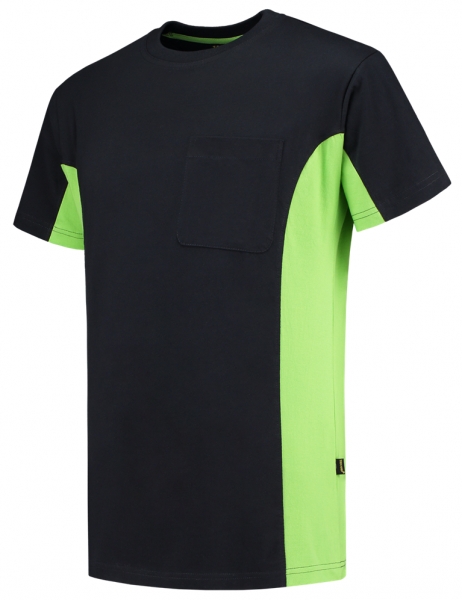 TRICORP-T-Shirt, mit Brusttasche, Bicolor, 190 g/m, navy-lime