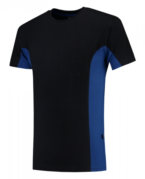 TRICORP-T-Shirt, mit Brusttasche, Bicolor, 190 g/m, navy-royalblue