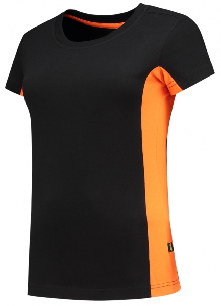 TRICORP-Damen-T-Shirt, Bicolor, 190 g/m, black-orange