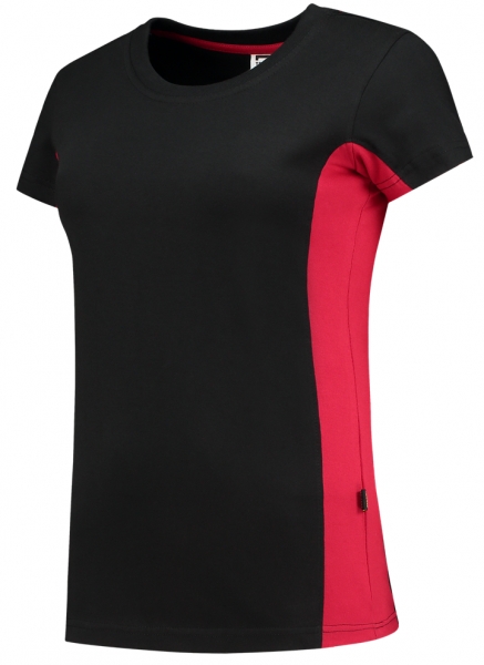 TRICORP-Damen-T-Shirt, Bicolor, 190 g/m, black-red