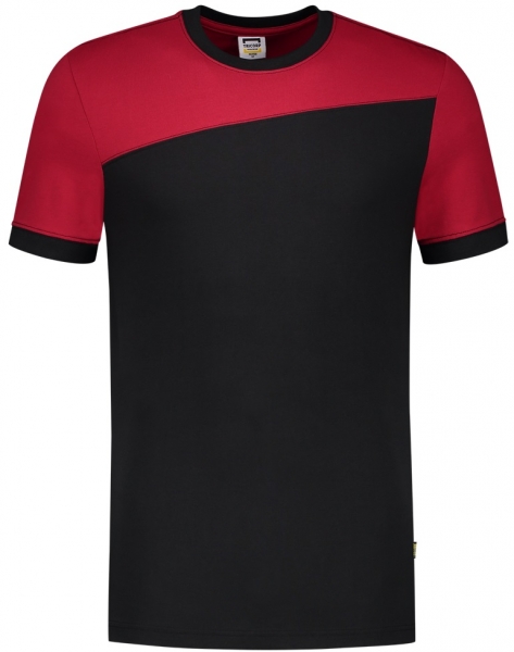 TRICORP-T-Shirt, Basic Fit, Bicolor, Kurzarm, 190 g/m, black-red