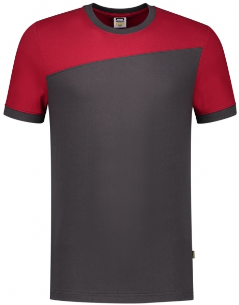 TRICORP-T-Shirt, Basic Fit, Bicolor, Kurzarm, 190 g/m, darkgrey-red