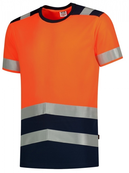 TRICORP-Warnschutz-T-Shirt, 180 g/m, warnorange/dunkelblau