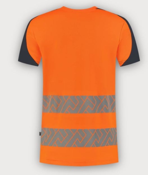 Tricorp Warnschutz T-Shirt Visibility Redefined Industriell Waschbar, Fluor Orange-Ink