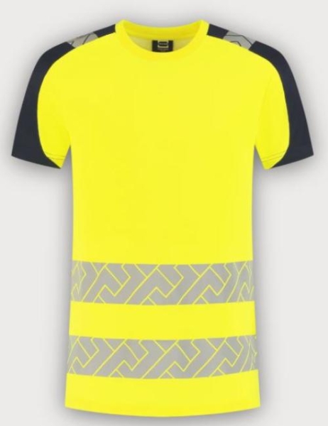 Tricorp Warnschutz T-Shirt Visibility Redefined Industriell Waschbar, Fluor Yellow-Ink