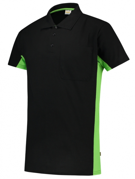 TRICORP-T-Shirt, mit Brusttasche, Bicolor, 180 g/m, black-lime