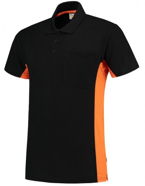 TRICORP-T-Shirt, mit Brusttasche, Bicolor, 180 g/m, black-orange