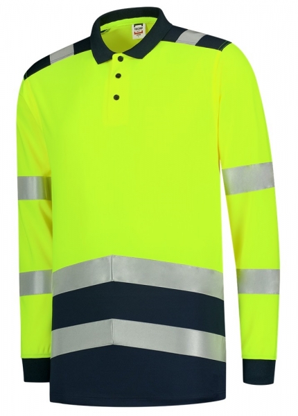 TRICORP-Warnschutz-Poloshirt, langarm, 180 g/m, warngelb-ink