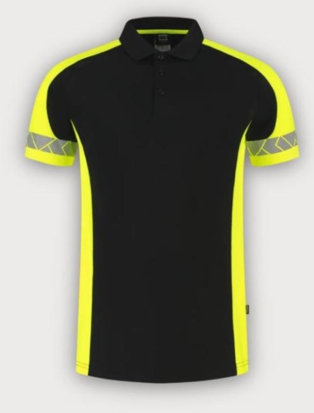 Tricorp Poloshirt Reflective Redefined, Black-Fluor Yellow