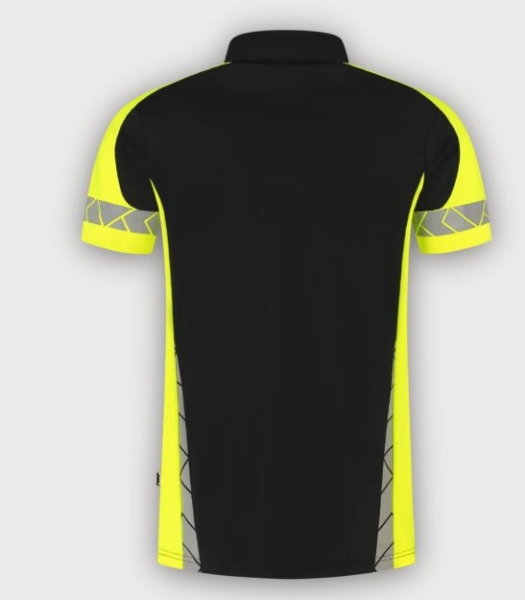 Tricorp Poloshirt Reflective Redefined, Black-Fluor Yellow