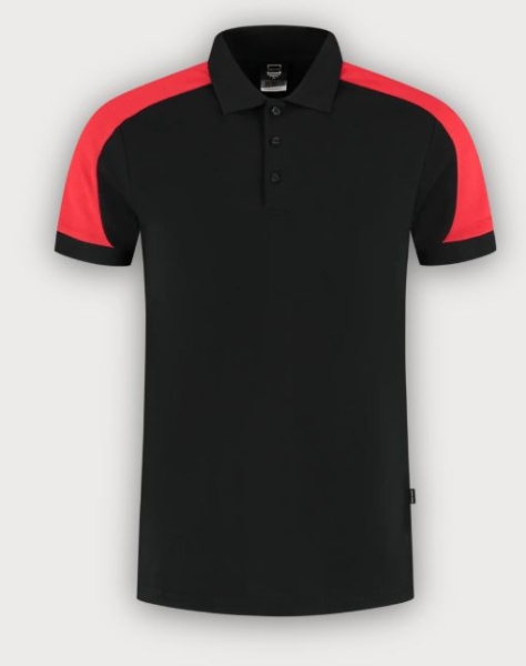 Tricorp Poloshirt Bicolor Redefined, Black-Brightred