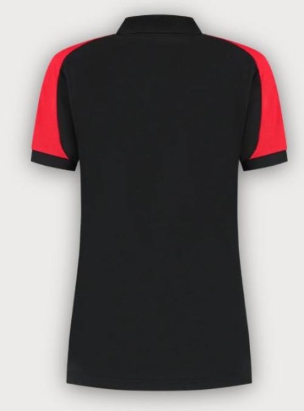 Tricorp Poloshirt Bicolor Redefined Damen, Black-Brightred