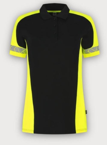 Tricorp Warnschutz Poloshirt Reflective Redefined Damen, Black-Fluor Yellow