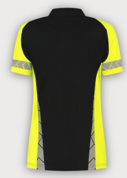 Tricorp Warnschutz Poloshirt Reflective Redefined Damen, Black-Fluor Yellow