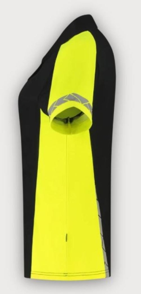 Tricorp Warnschutz Poloshirt Reflective Redefined Damen, Black-Fluor Yellow