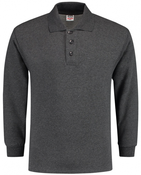 TRICORP-Sweatshirt, Polokragen, Basic Fit, Langarm, 280 g/m, anthrazit meliert