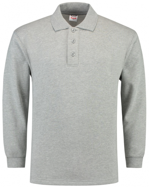 TRICORP-Sweatshirt, Polokragen, Basic Fit, Langarm, 280 g/m, grau meliert